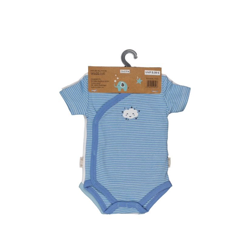 Lilly & Fynn Baby Wickelbody, kurzarm, 2er Set, 100% Bio-Baumwolle