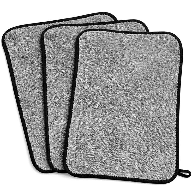 Graue Mikrofaser-Trockentücher, 3 Stück, Dry & Clean, Micro Magic Fast Dry, Reinigungstücher, schnell trocknend, saugfähig, pflegeleicht, ideal für Auto, Haushalt, Küche, Bad, fusselfrei, langlebig, vielseitig einsetzbar.