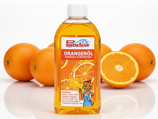 Pastaclean Orangenöl Reiniger Konzentrat zur Entfernung von Farbe, Lack, Fett, Kleberückständen, Ölflecken und Gerüchen, geeignet für Haushalt, Auto und Werkstatt.