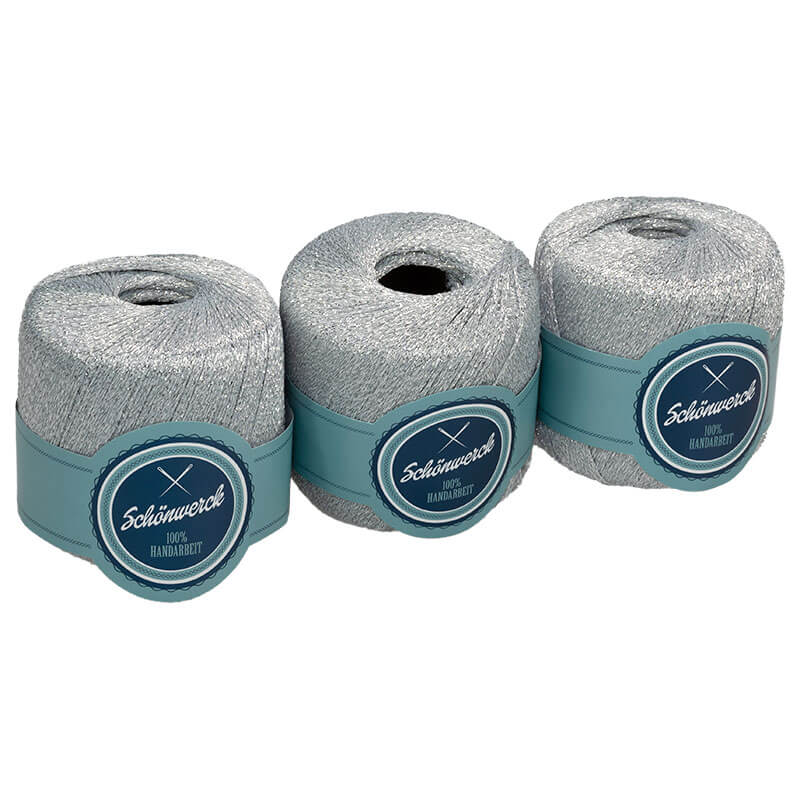 Schönwerck Lurexgarn (Silber), 3x 25g Schönwerck Lurexgarn (Silber), 3x 25g