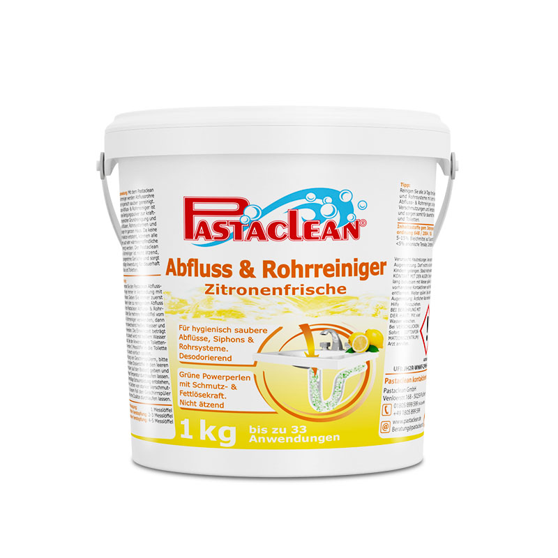 PASTACLEAN Rohrreiniger (1kg/Zitrone) Profi Abflussreiniger