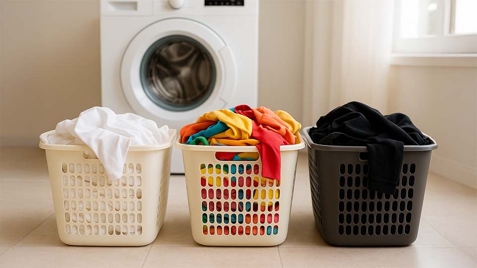 Wäsche nach Farben sortieren Wäsche nach Farben sortieren