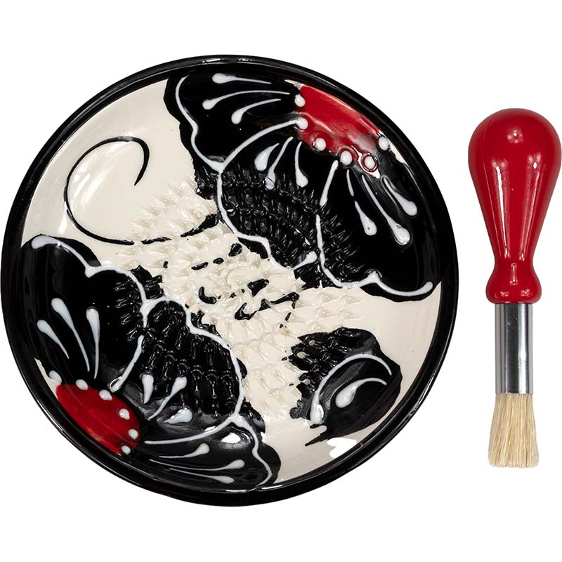 Keramikreibe mit Küchenpinsel (Black/White) Reibeteller Set, 2tlg.