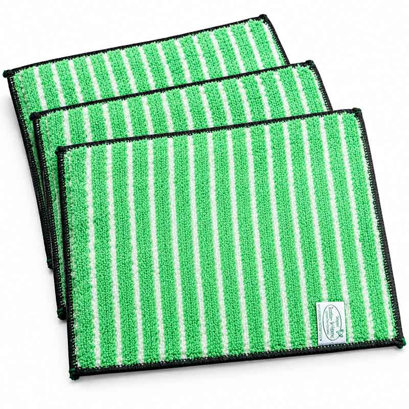 Premium Bambus Spültuch 3 Stück, grüne Streifen, Reinigungs- und Spültücher, 22x24 cm, umweltfreundliche Küchentücher, saugfähig, langlebig, waschbar, vielseitig einsetzbar für Küche und Haushalt, nachhaltige Reinigung, weiches Tuch, hohe Qualität