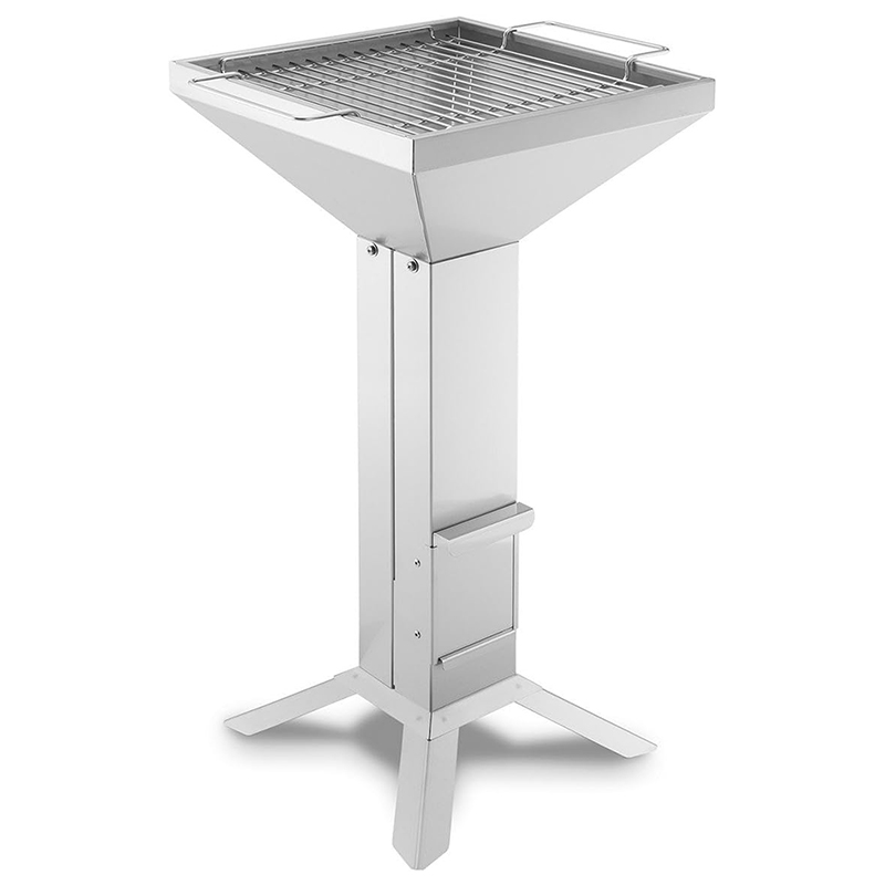 THÜROS Holzkohlegrill T2, 4-Fuß Design, Gartengrill, Edelstahl, mit Kaminzugeffekt, Grillrost, Outdoor-Grillen, robuster Aufbau für Garten und Terrasse, hochwertiger Holzkohle Grill für Barbecue und Outdoor-Kochen.