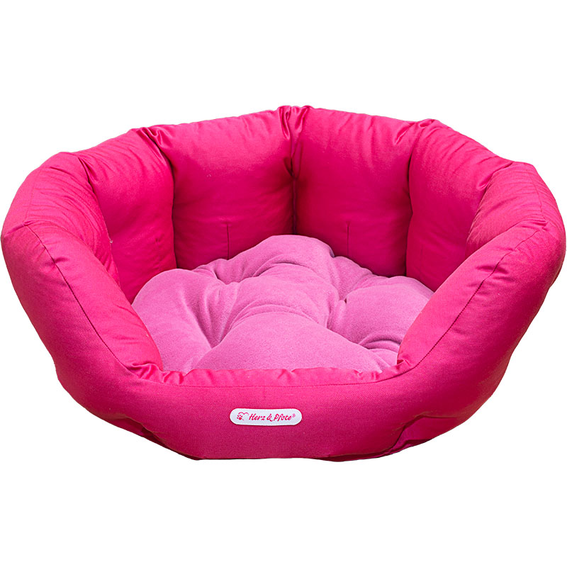 Hundebett Rund mit orthopädischen Wendekissen (Pink/M)