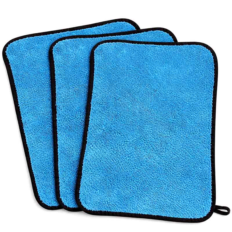 3 blaue Trockentücher Dry & Clean, Micro Magic Fast Dry, Mikrofaser, Material mikrofaserstark für schnelle Trocknung, ideal zum Reinigen, weiches Vlies, rutschfest, blau, 3er-Set, Mikrofasertücher für Haushalt und Auto.