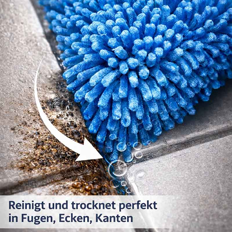 Mikrofasertuch blau reinigt Fugen Kanten Ecken, Trockentuch Set Grau, Fast Dry Micro Magic, 2tlg, ideal Auto Dusche Haushalt, erhöhte Schmutzaufnahme, schnelles Trocknen, effektive Reinigung, langlebiges Material.