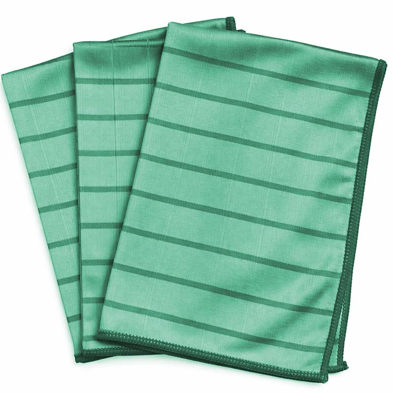 Bambus Reinigungstücher 3er Set (Grün) 50 x 40 cm Trockentücher für Fenster, Glas, Lack, Auto, Bad