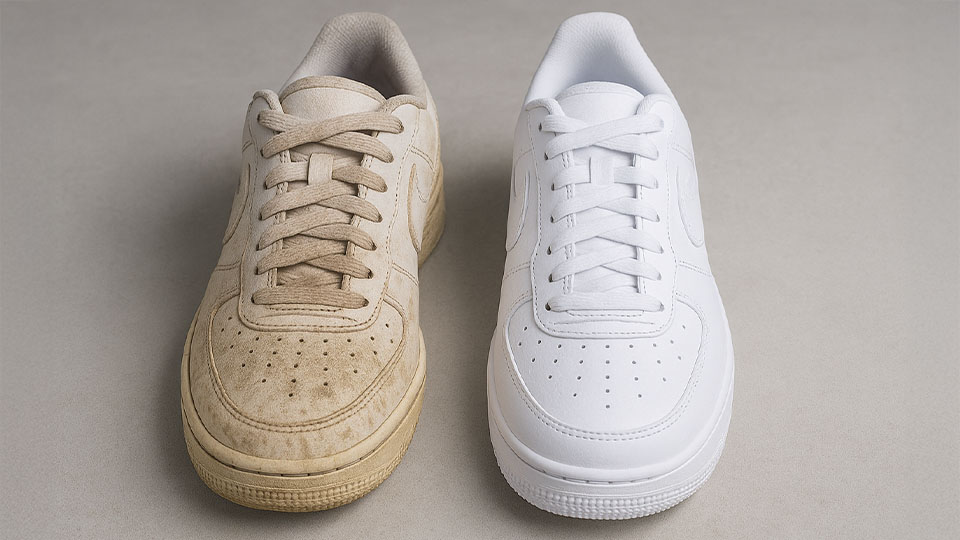  weisse Sneaker Vorher Nachher