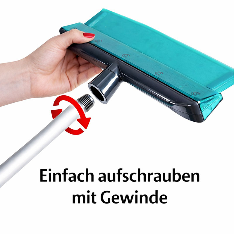 GENIUS Fensterwischer Set 6-teilig, Fensterabzieher, streifenfreie Fenster, einfaches Aufschrauben mit Gewinde, Reinigungsset für Fenster, Abzieher für Fensterreinigung, hochwertiges Reinigungswerkzeug, komfortable Handhabung