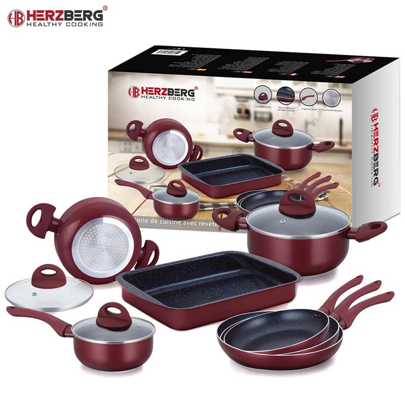 Herzberg Kochgeschirr Set 10 teilig Burgund herzberg-kochgeschirr-set-10-teilig-burgund