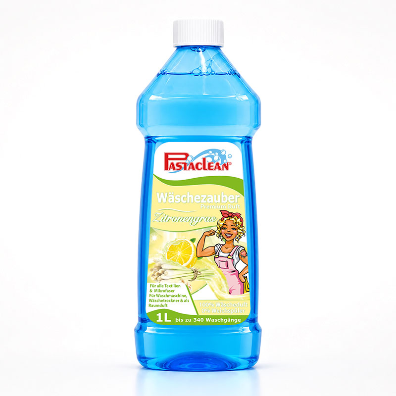 Pastaclean Wäscheduft Zitronengras 1 Liter, Wäscheparfüm für Waschmaschine und Trockner, geeignet für alle Textilien und Mikrofaser, ohne Weichspüler, frischer Duft für bis zu 340 Waschgänge