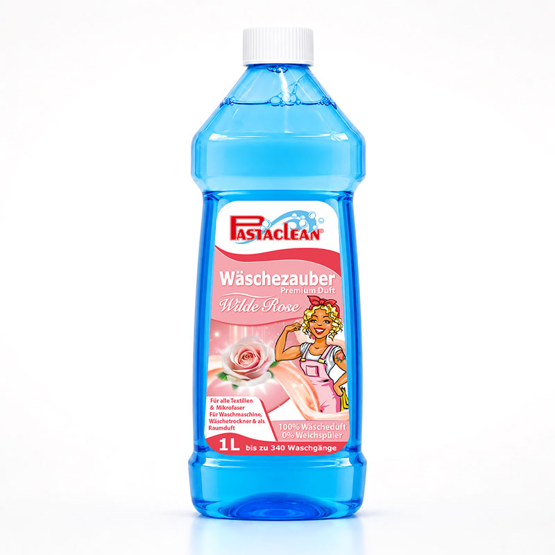 Pastaclean Wäscheparfüm Wäschezauber Premium Duft Wilde Rose 1 Liter für Waschmaschine und Trockner, geeignet für alle Textilien und Mikrofaser, ohne Weichspüler verwenden