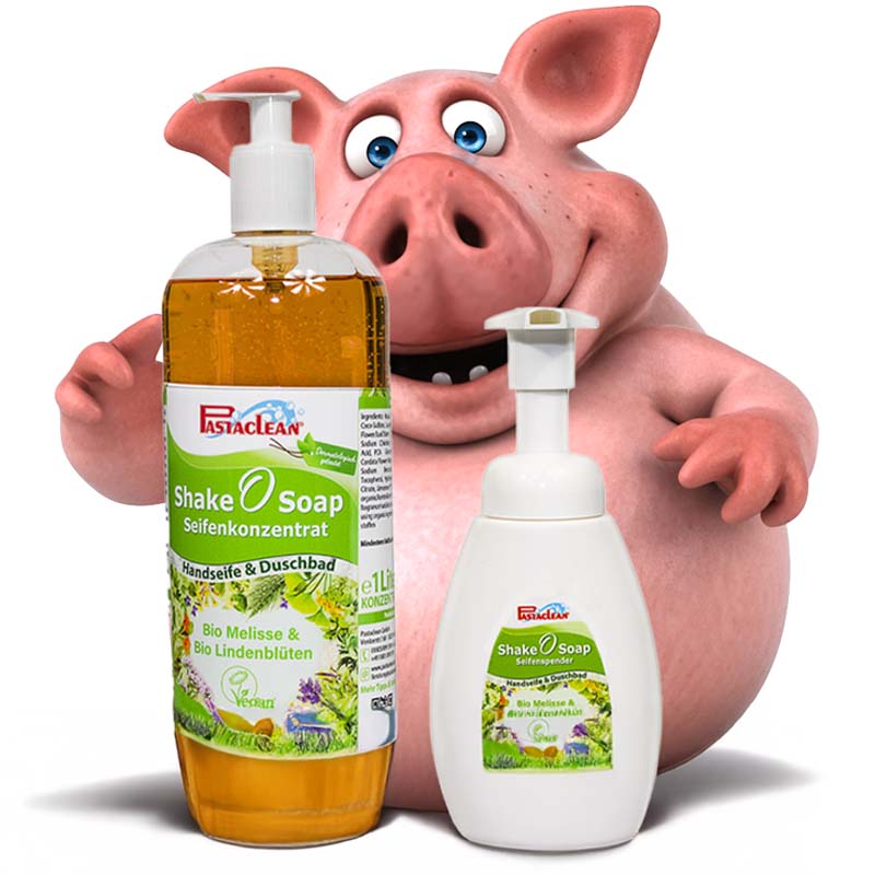 Handseife mit Seifenspender - Bio-Zitronen­melisse & Bio Lindenblütenextrakt, 1000ml Konzentrat