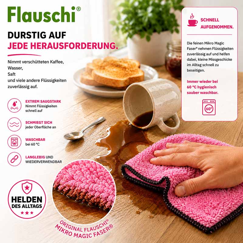 Flauschi antibakterielle Mikrofaser Flauschtücher Set, 10-teilig, extrem saugstark für Flüssigkeiten, geeignet für Küche und Haushalt, waschbar bei 60°C, langlebig und mehrfach verwendbar