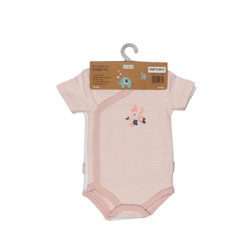Lilly & Fynn Baby Wickelbody, kurzarm, 2er Set, 100% Bio-Baumwolle