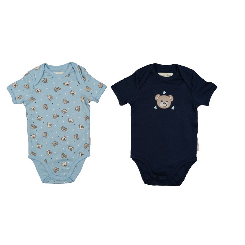 Lilly & Fynn Baby Body, kurzarm, 2er Set, 100% Bio-Baumwolle