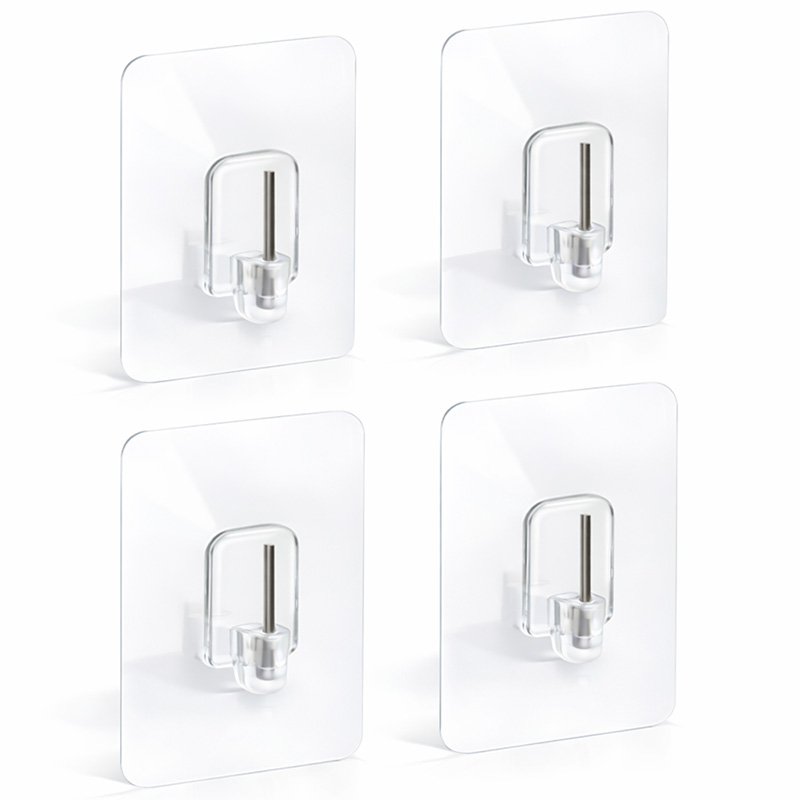 Transparente Klebehaken für Scheibengardinen, 4tlg.