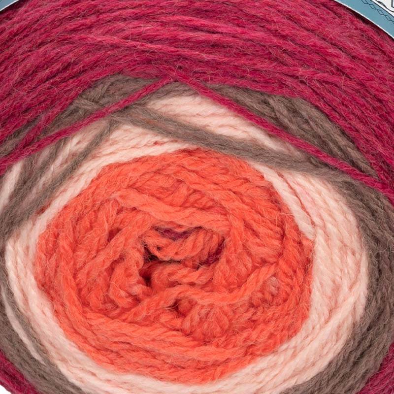 Bobbel Wolle zum Poncho stricken, Farbverlauf (Beere)