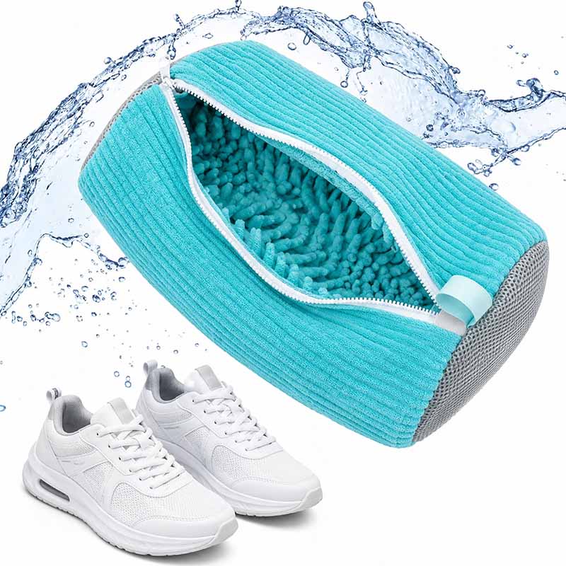 Schuh Waschbeutel Waschmaschine, gepolsterter Wäschesack für Schuhe, Sneaker, Sportschuhe, Chenillefasern, Schutzhülle, Waschmitteltasche, Sneaker Reinigungsbeutel, Wäschesack, Schuhpflege, Waschmaschinenzubehör, Sneaker Schutz, Schuhwaschhilfe
