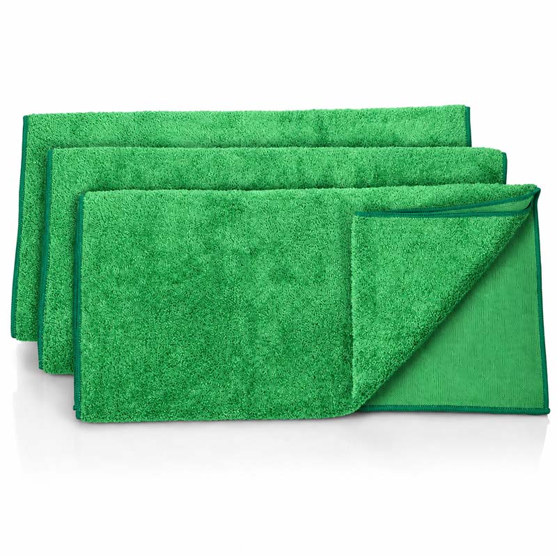 Grünes Mikrofaser-Bodentücher 3er-Set 50 × 70 cm, saugstark, ideal für Bodenreinigung und allgemeine Haushaltspflege.
