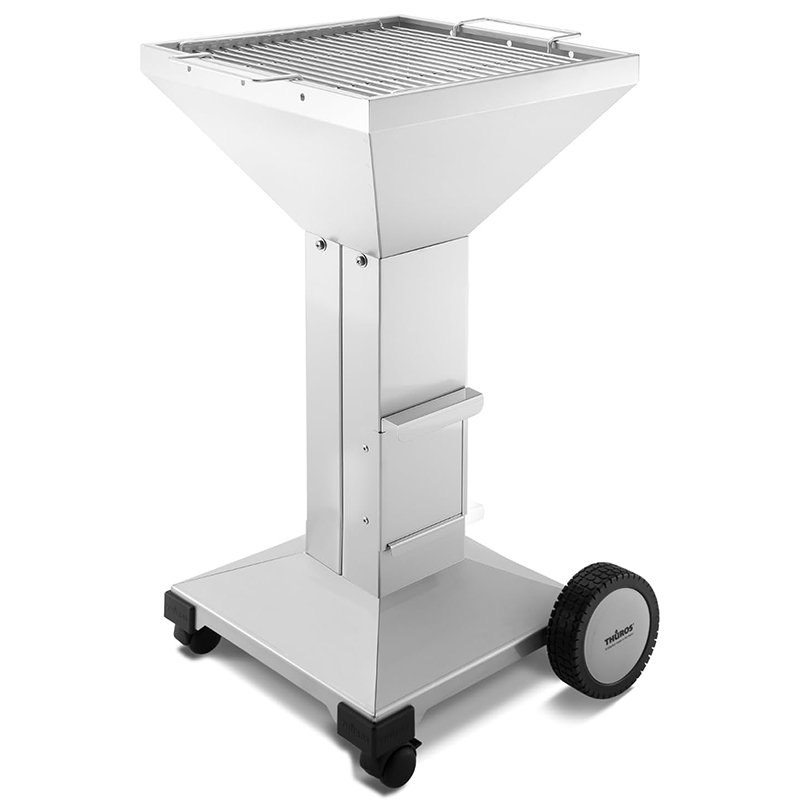 THÜROS Holzkohlegrill T3 (fahrbar) Edelstahl Grillrost mit Fussplatte - Grillfläche 42x42 cm