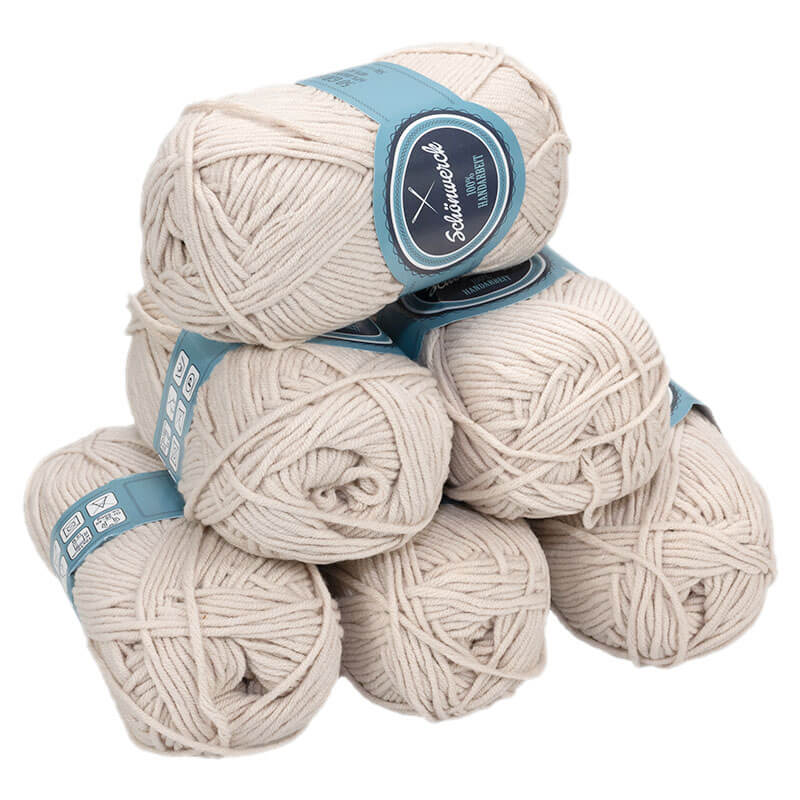 Wolle Set (Sand) mit Strickanleitung Kissenbezug, 6x 50g Wolle Set (Sand) mit Strickanleitung Kissenbezug, 6x 50g