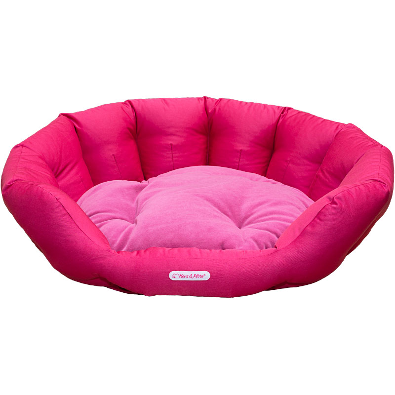 Hundebett Rund mit orthopädischen Wendekissen (Pink/L)