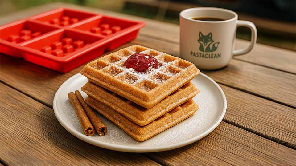 Zimtwaffeln gebacken mit Silikon Backform von WIR24 Zimtwaffeln gebacken mit Silikon Backform von WIR24