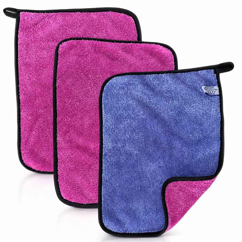 Micro Magic Mikrofaser-Trockentuch Set extra saugstark und streifenfrei für schnelle Trocknung von Dusche, Fenster und Auto, 3er-Set Berry Twist