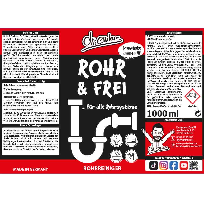 Dr Emkus Rohr Frei Rohrreiniger Design Dr Emkus Rohr Frei Rohrreiniger Design