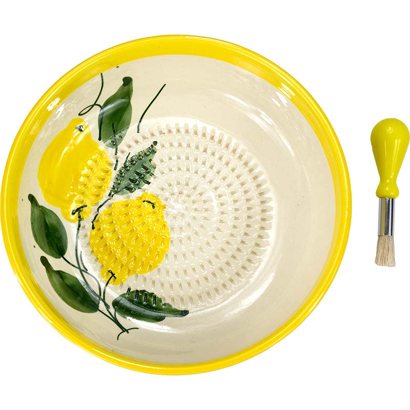 Dipschale Keramikreibe Yellow – 1,5 l Schüssel mit Pinsel