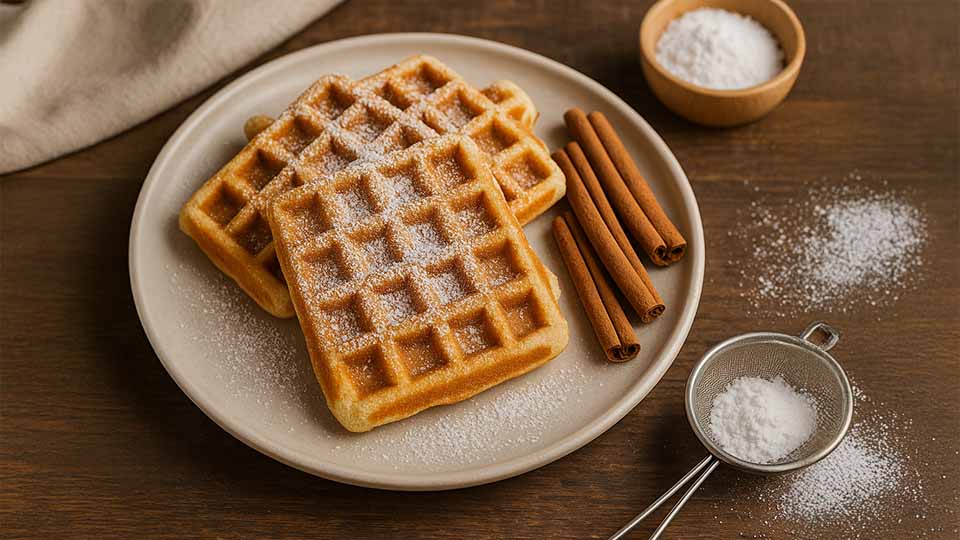 Zimtwaffeln Rezept 🧇 für goldbraune Waffeln
