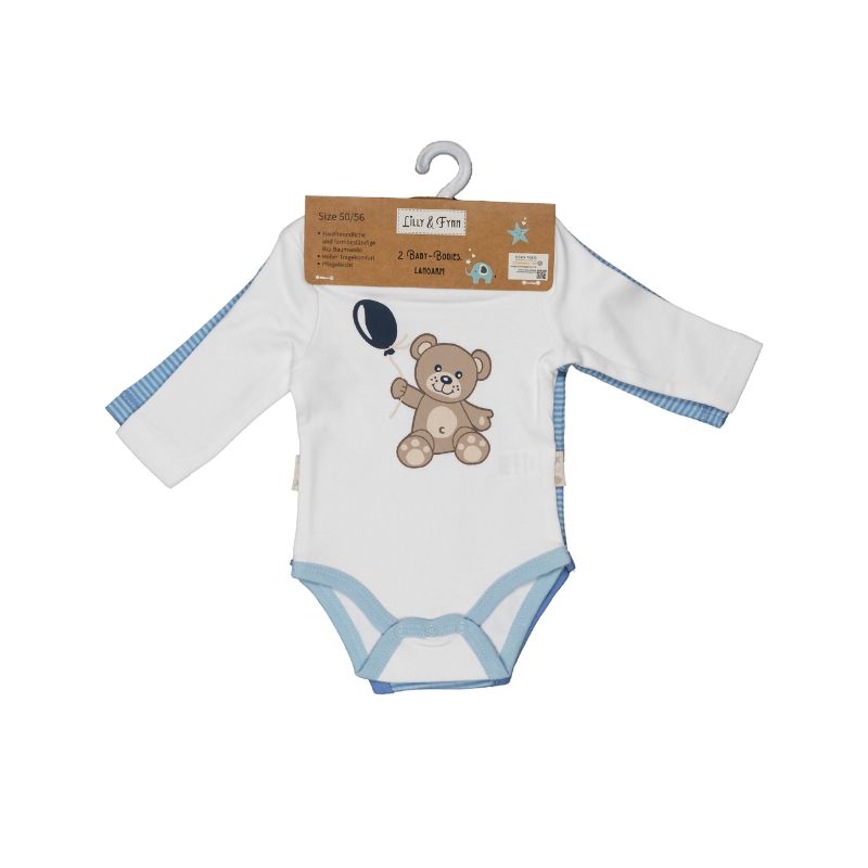 Lilly & Fynn  Baby Body, langarm, 2er Set, 100% Bio-Baumwolle