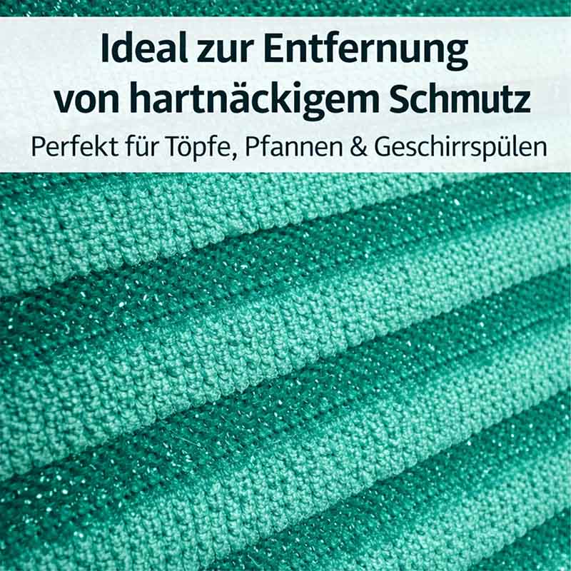 Premium Bambus Spültuch Set 3 Stück, grün, 22x24 cm, ideal für Reinigung, hartnäckiger Schmutz, geeignet für Töpfe, Pfannen, Geschirrspülen, nachhaltige Reinigungs- und Spültücher, waschbar, langlebig, umweltfreundlich