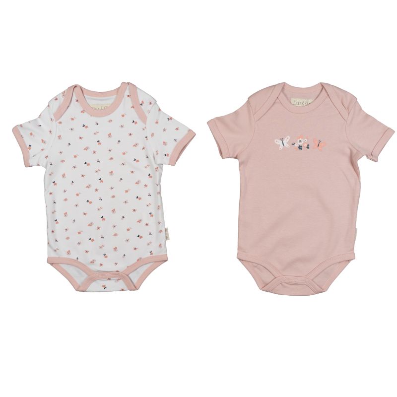 Lilly & Fynn Baby Body, kurzarm, 2er Set, 100% Bio-Baumwolle