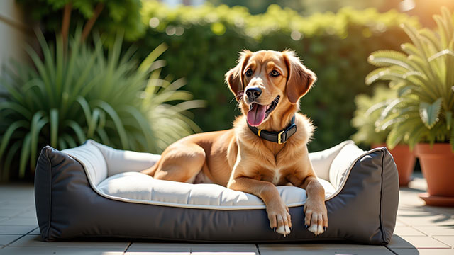 Hund im Hundebett Hund im Hundebett