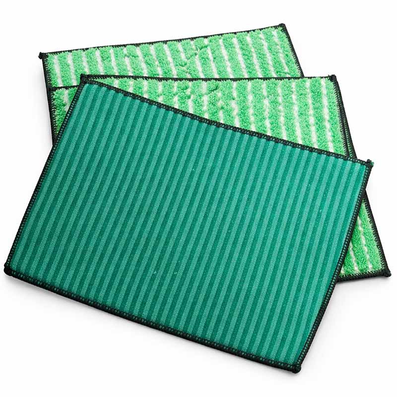 Premium Bambus Spültuch, 3er Set, Reinigungs- und Spültücher, 22x24 cm, umweltfreundliche Reinigung, nachhaltige Küche, hohe Saugkraft, waschbar, langlebig, antibakteriell, für Geschirr und Oberflächen, grüne Streifen, Haushaltstextilien.