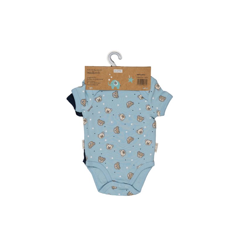 Lilly & Fynn Baby Body, kurzarm, 2er Set, 100% Bio-Baumwolle