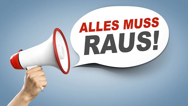 Restposten Verkauf alles muss raus