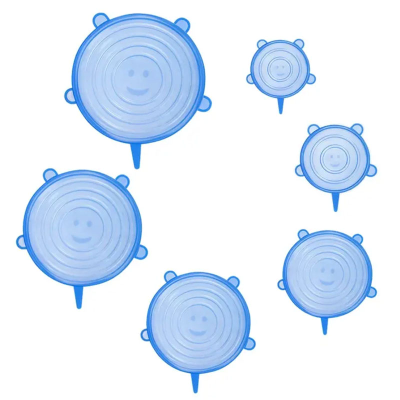 6 Stück Silikon Stretch Deckel Set - Universal Abdeckungen Für Schüsseln & Lebensmittel