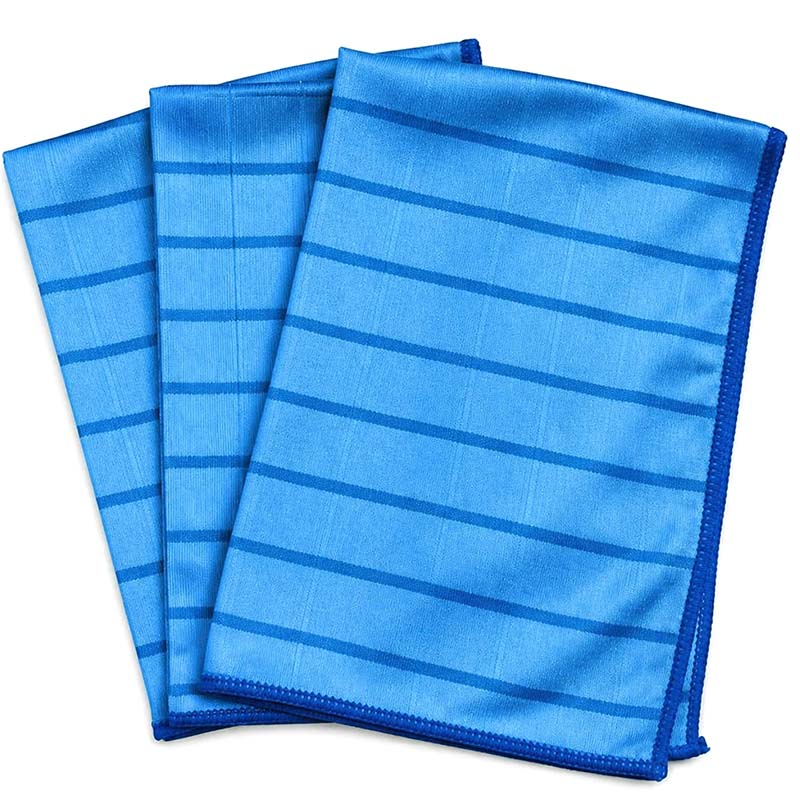 Bambus Reinigungstücher 3er Set Blau 50x40 cm, Trockentücher für Fenster Glas Lack Auto Bad, nachhaltig, saugfähig, fusselfrei, waschbar, ideal für Haushaltsreinigung und Pflege, wiederverwendbare Putztücher, umweltfreundlich, streifenfrei.
