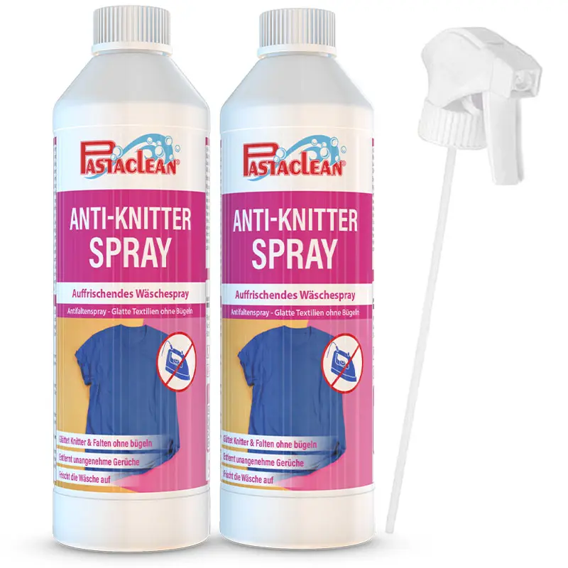 Pastaclean Anti Knitter Wäschespray, 2x 500 ml + Sprühkopf