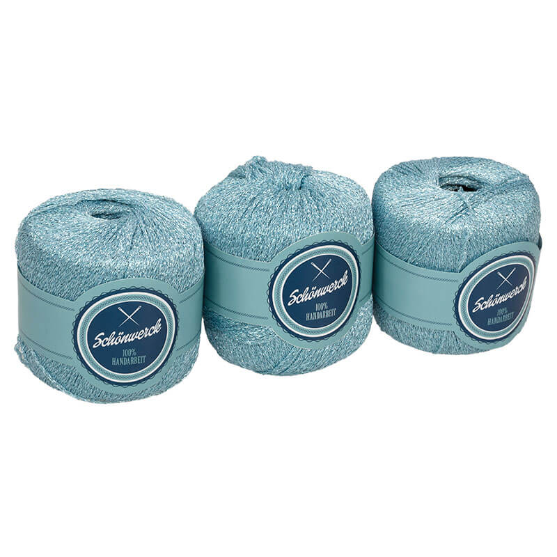 Schönwerck Lurexgarn (Aqua), 3x 25g Schönwerck Lurexgarn (Aqua), 3x 25g