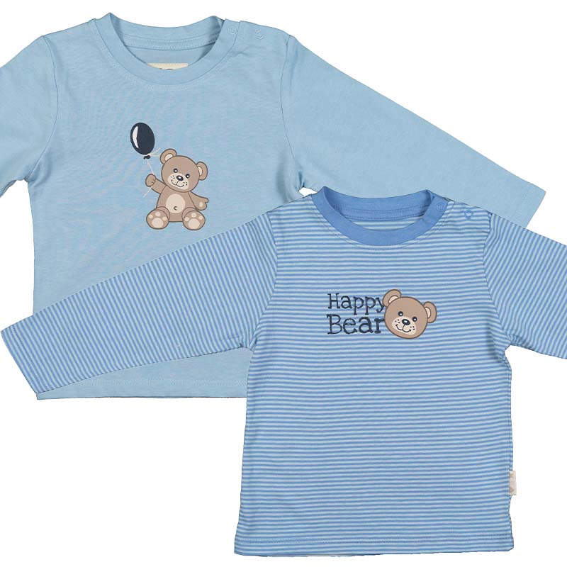 2er-Pack Baby Langarm T-Shirt (Blau)